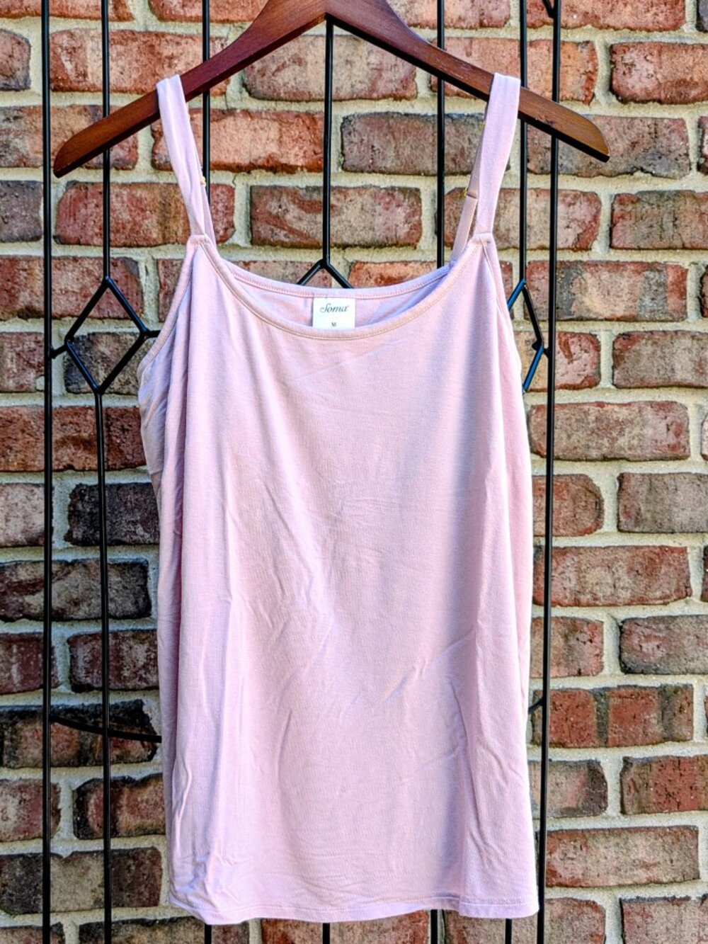 Soma Tank Top Camisole with built-in Bra - Size M - Nude Blush Pink